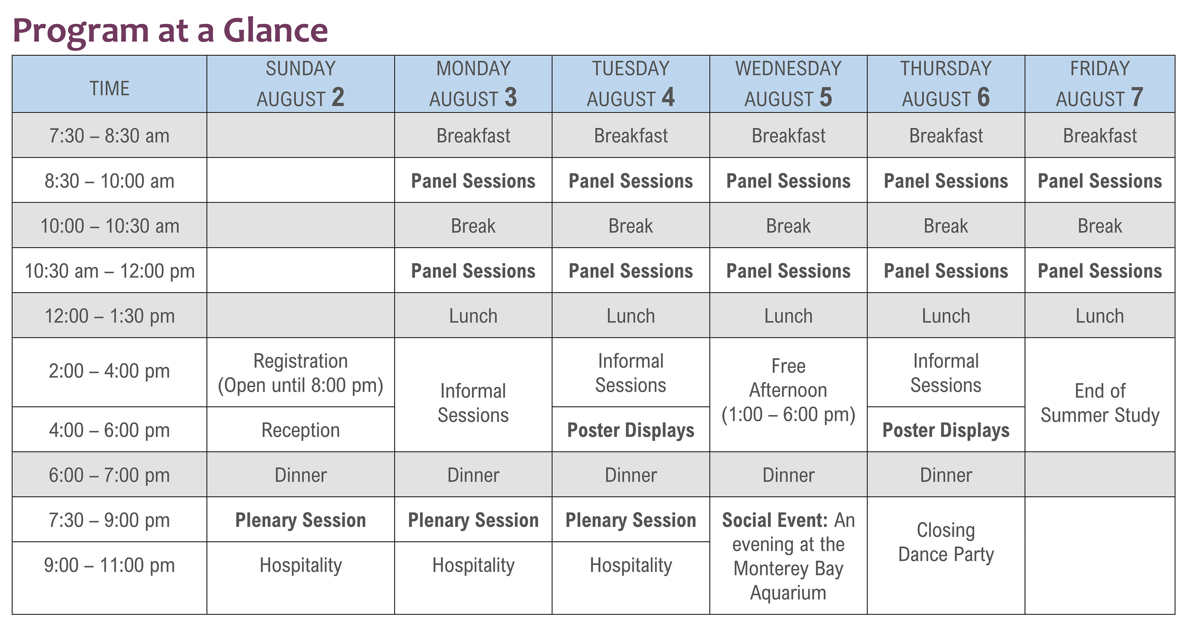 SS 26 Program at a Glance