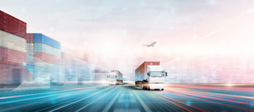 Concept of trucks and shipping technology