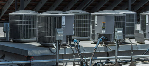 Commercial Air conditioning units on a rooftop