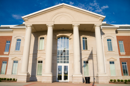 Main entrance to the City Hall in Lebanon, Indiana
